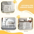 Four-Panel Freestanding Dog Gate – White, 207.5cm