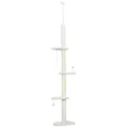 Cloud-Perch Floor-to-Ceiling Cat Tree – Beige, 225–255cm