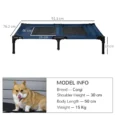 Raised Dog Bed Portable Cot Large – Blue and Black