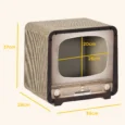 Television-Style Cardboard Cat House with Scratcher – Brown