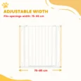 Pressure-Fit Indoor Dog Gate – White, 75–85cm