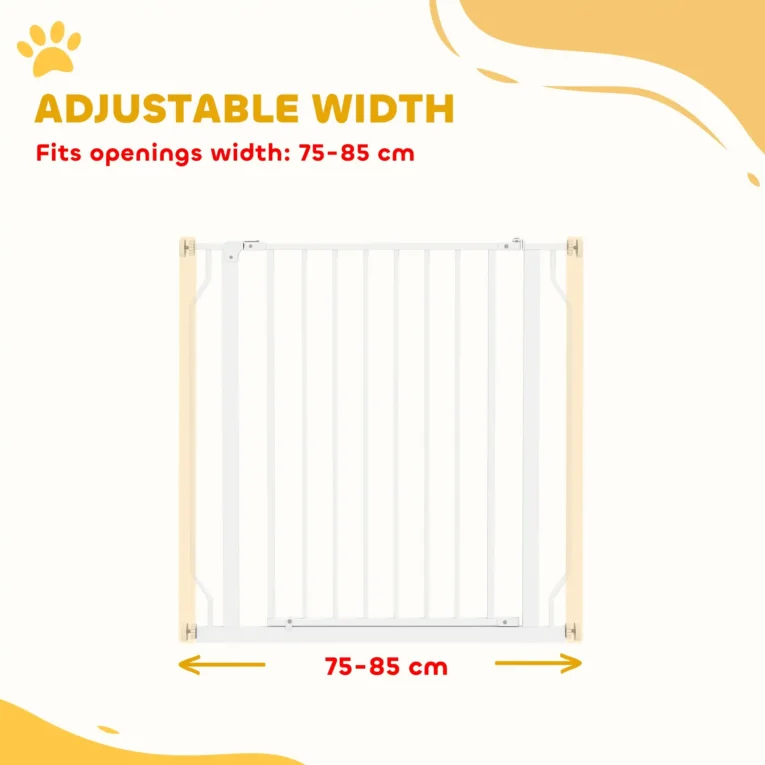 Pressure-Fit Indoor Dog Gate – White, 75–85cm