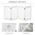 Four-Panel Freestanding Pet Barrier with Support Feet – White