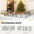 Twelve-Panel Steel Dog Playpen with Two Gates – Black, 100cm High