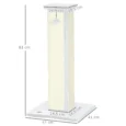 81cm Tall Sisal Cat Scratching Post with Hanging Ball – White