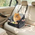 Padded Dog Car Booster Seat with Storage Pockets – Grey, 50cm