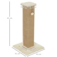 Tall Jute Cat Scratching Column with Toy – Beige, 81cm