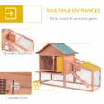 Two-Tier Wooden Rabbit Hutch with Side Run and Tray – 144cm