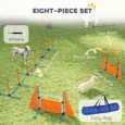 Portable Dog Agility Set with Jumps and Weave Poles – Orange