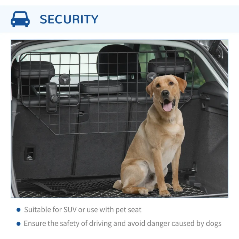 Adjustable Metal Car Dog Guard – Black, 90–120cm