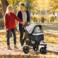 Dog Pram 3-Wheel Stroller for Small Dogs – Grey and black