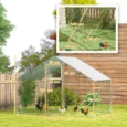 Walk-In Steel Chicken Run with Cover and Feeder – 3 × 2m