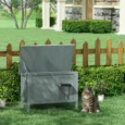 Insulated Wooden Cat House with Raised Base – Charcoal, 85cm