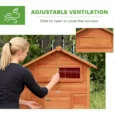 Raised Wooden Hen House with Nest Box and Perches – Orange, 113.5cm