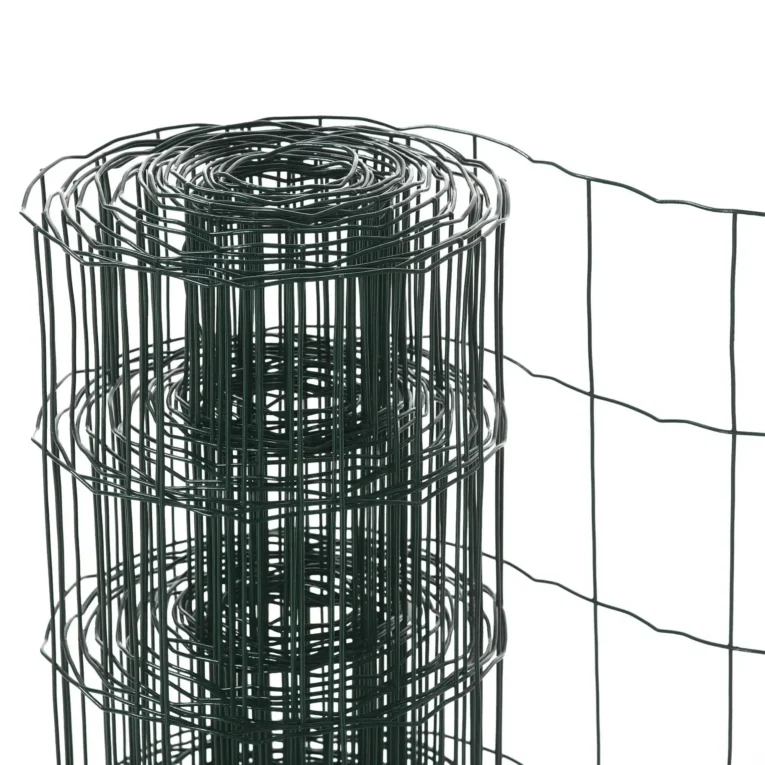 0.6m x 10m PVC Coated Chicken Wire Garden Fence – Dark green