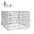 Eight-Panel Metal Dog Playpen – Black, 91cm High