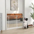 Adjustable Walk-Through Dog Gate – White, 75–115cm