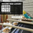 Divided Bird Cage with Four Perches and Feeders – Black, 76cm