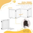 Four-Panel Freestanding Wooden Pet Barrier – White, 61cm