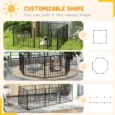 Eight-Panel Steel Dog Playpen with Gate – Black, 80cm High