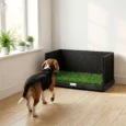 High-Sided Dog Toilet with Grass Pad and Drawer – 75cm