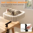 Clamp-On Rotating Cat Bed – White, 35cm