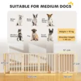 Three-Panel Folding Wooden Dog Gate – Natural, 150cm