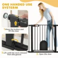 Dog Gate with Cat Flap and Two Extensions – Black, 75–103cm