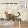 XXL Enclosed Steel Cat Litter Box with Dual Entry – Grey, 70cm