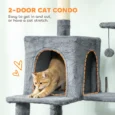 Tall Cat Activity Tower with Two Hammocks – Dark Grey, 202cm