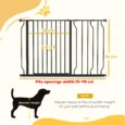 Wide Dog Safety Gate with Door – Black
