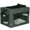 Pet Carrier with Cushion for Mini Dogs 48.5cm – Grey and black