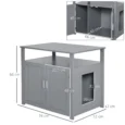 Cat Litter Cabinet with Adjustable Divider – Grey, 76cm
