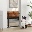Adjustable Walk-Through Dog Gate – Black, 75–85cm