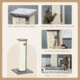 Tall Sisal Cat Scratching Column with Toy – Grey, 81cm
