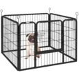 Four-Panel Metal Pet Playpen – Grey, 82cm
