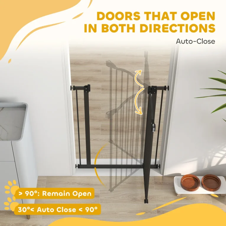 Tall Pressure-Fit Dog Gate – Black, 94cm