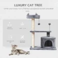 Cat Tree Scratching Post Condo Perch 60x40cm – Grey