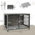 XL Dog Crate End Table with Cushion – Grey Wood Effect, 118cm