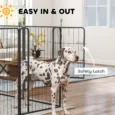 Eight-Panel Steel Dog Playpen with Gate – Black, 100cm High