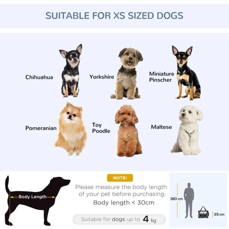 Folding Fabric Pet Carrier – Grey, 50.5 × 33.5 × 35cm