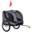 Mesh-Sided Dog Bike Trailer – Grey and Black