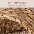 Raised Woven Cat Cave with Washable Cushion – Natural Brown
