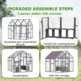 Walk-In Wooden Chicken Run with Nest Boxes and Cover – Purple Grey