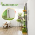 Adjustable Floor-to-Ceiling Cat Tower with Den – Green, 230–275cm
