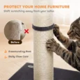 Tall Sisal Cat Scratching Post with Plush Base – Dark Grey, 80cm