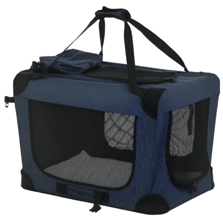 Folding Fabric Pet Carrier – Dark Blue, 60 × 41.5 × 41cm