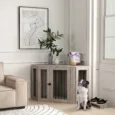Furniture Dog Crate with Cushion – Walnut Brown, 121.6cm