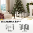 Six-Panel Steel Dog Playpen with Gate – Black, 60cm High