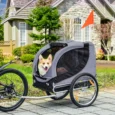 Mesh-Sided Dog Bike Trailer – Grey and Black